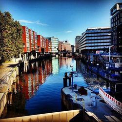 View of canal along buildings