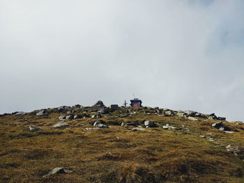 Scenic view of land against sky