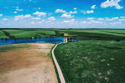 Scenic view of land against sky
