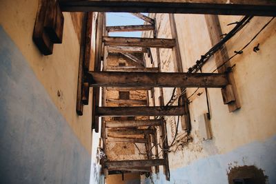 Low angle view of abandoned building