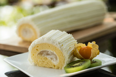 Close-up of dessert in plate