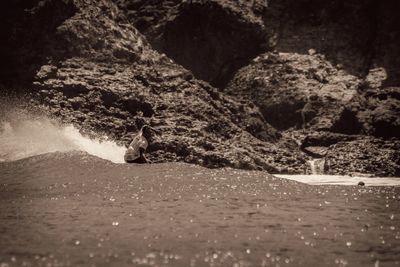 Rock formation on sea shore