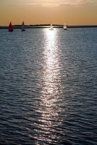 Scenic view of sea at sunset