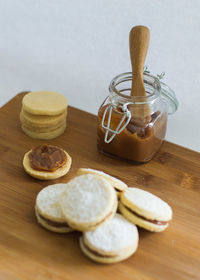 Close-up of cookies on table