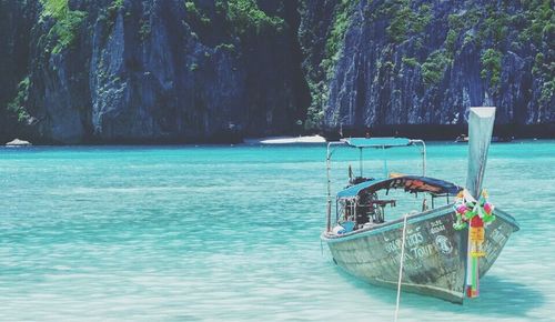 Boats in calm sea