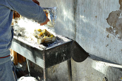 Man working in container