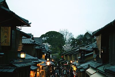 Houses with trees in background