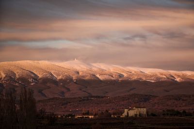 Scenic view of mountains against sky