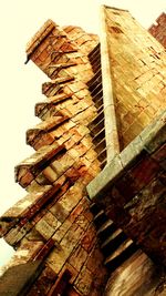 Low angle view of old building against sky