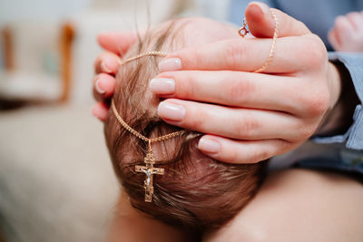 Close-up of woman hand with tattoo