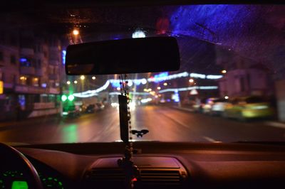 Traffic on road at night