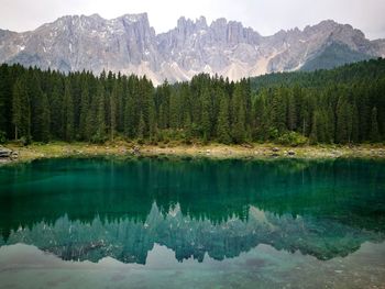 Scenic view of lake and mountains