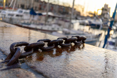 Close-up of rusty chain