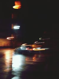 Blurred motion of road at night