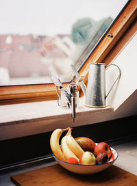 High angle view of fruits on table