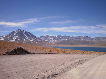 Scenic view of desert at san pedro de atacama against sky