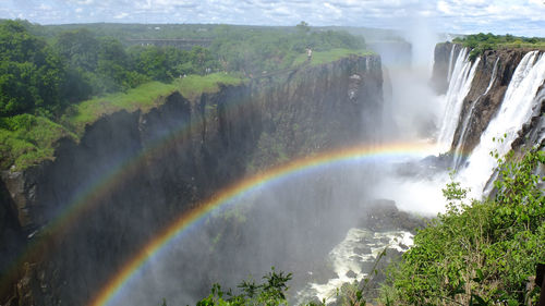 Scenic view of waterfall