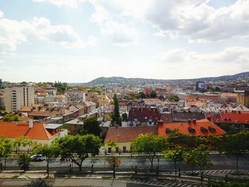 High angle shot of townscape