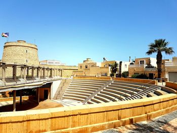 Anphitheater roquetas de mar with clear blue sky