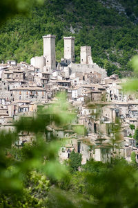 High angle view of old ruins