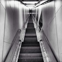 Low angle view of escalator