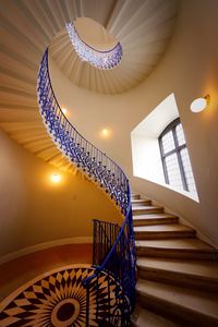 Low angle view of spiral stairs