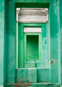 Closed door of old building