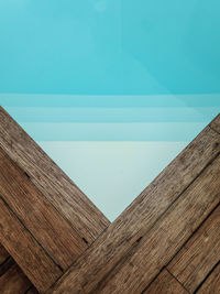 High angle view of wooden pool board