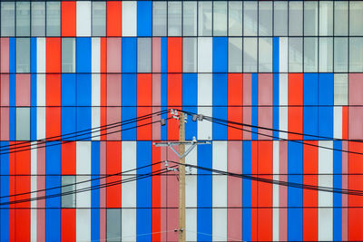 Full frame shot of multi colored glass building