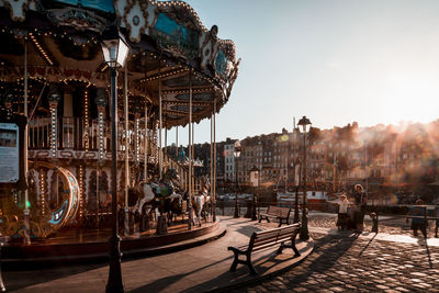 Group of people at amusement park