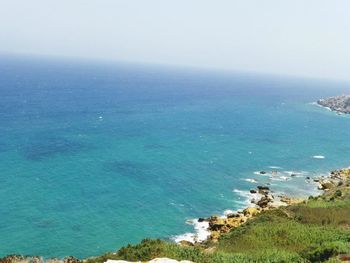 High angle view of sea against sky