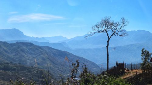 Scenic view of mountains against sky