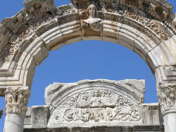 Low angle view of historical building against sky