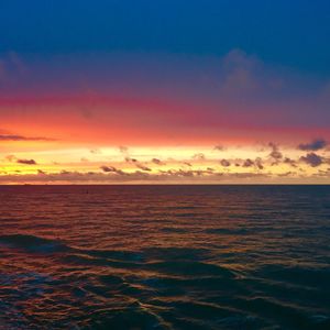 Scenic view of sea at sunset