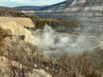 Panoramic shot of trees on landscape