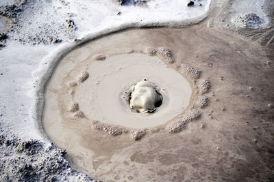 Close-up of muddy volcano