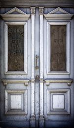 Closed door of old building