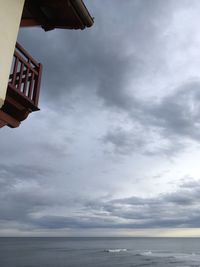 Low angle view of sea against sky