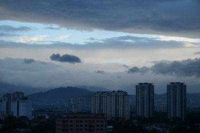 Buildings in city against sky