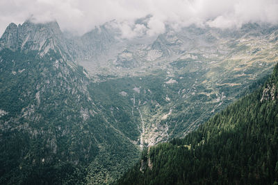 Panoramic view of mountains against sky