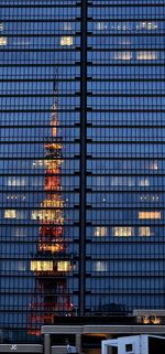 Low angle view of modern glass window