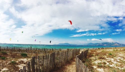 Scenic view of beach against sky