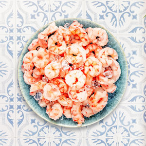 Directly above shot of food in bowl on table