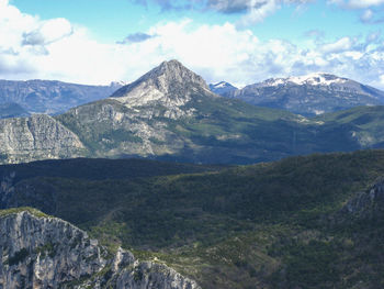 Scenic view of mountains against sky