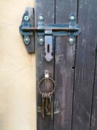 Close-up of closed door