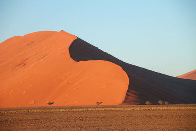 Scenic view of desert against clear sky