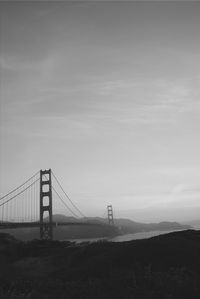 Suspension bridge against sky