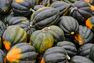 Full frame shot of pumpkins at market