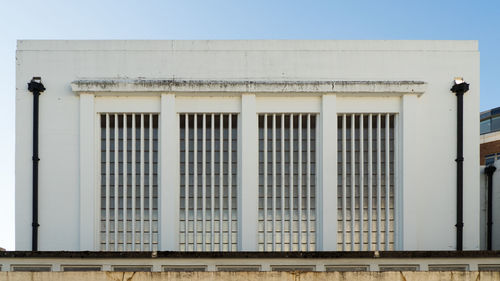 Low angle view of building against clear sky