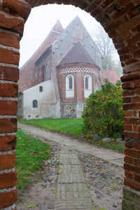 Stone wall of historic building